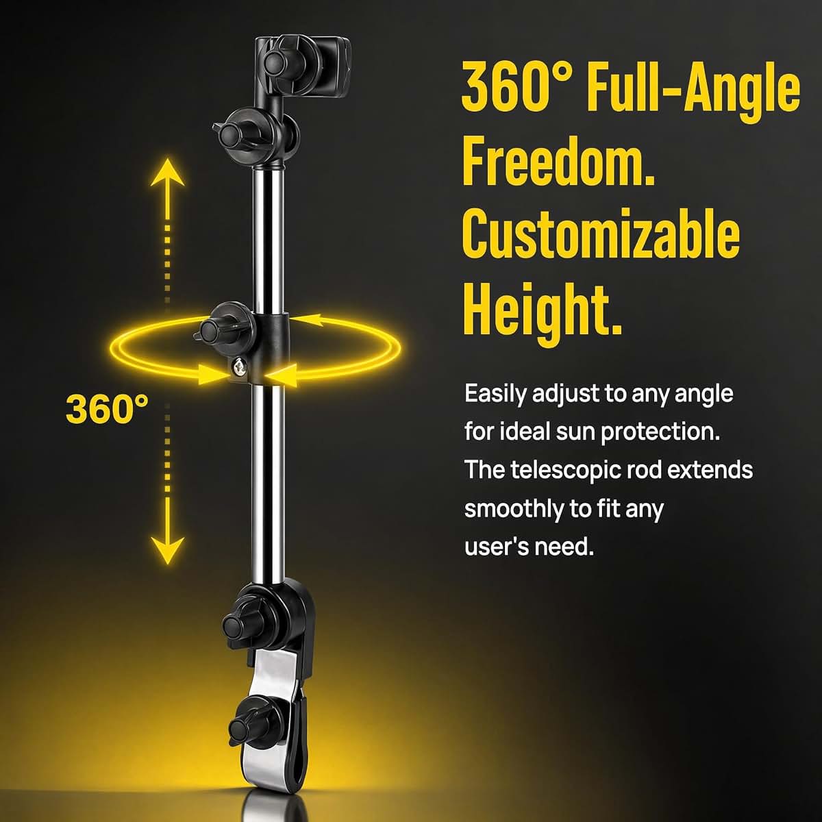 JIUKONG Universal Umbrella Holder for Stroller, Hands-Free Clip-On Attachment