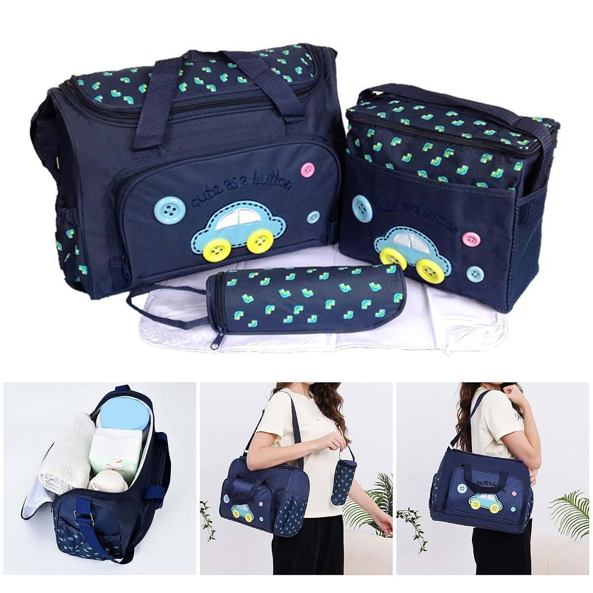 JAMIEKA 4Pcs Spacious Changing Bag Set, Storage Pockets, D (photo 2)