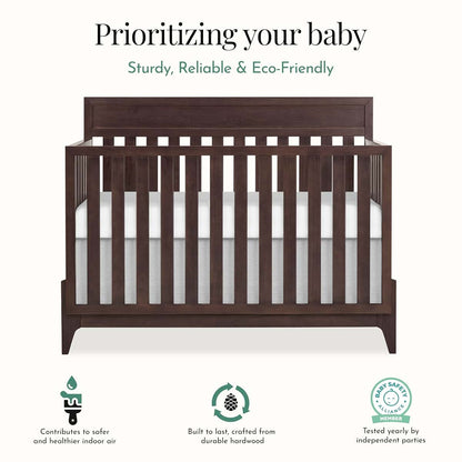 Evolur Atlas 5-in-1 Convertible Full-Size Baby Crib in Chestnut (photo 4)