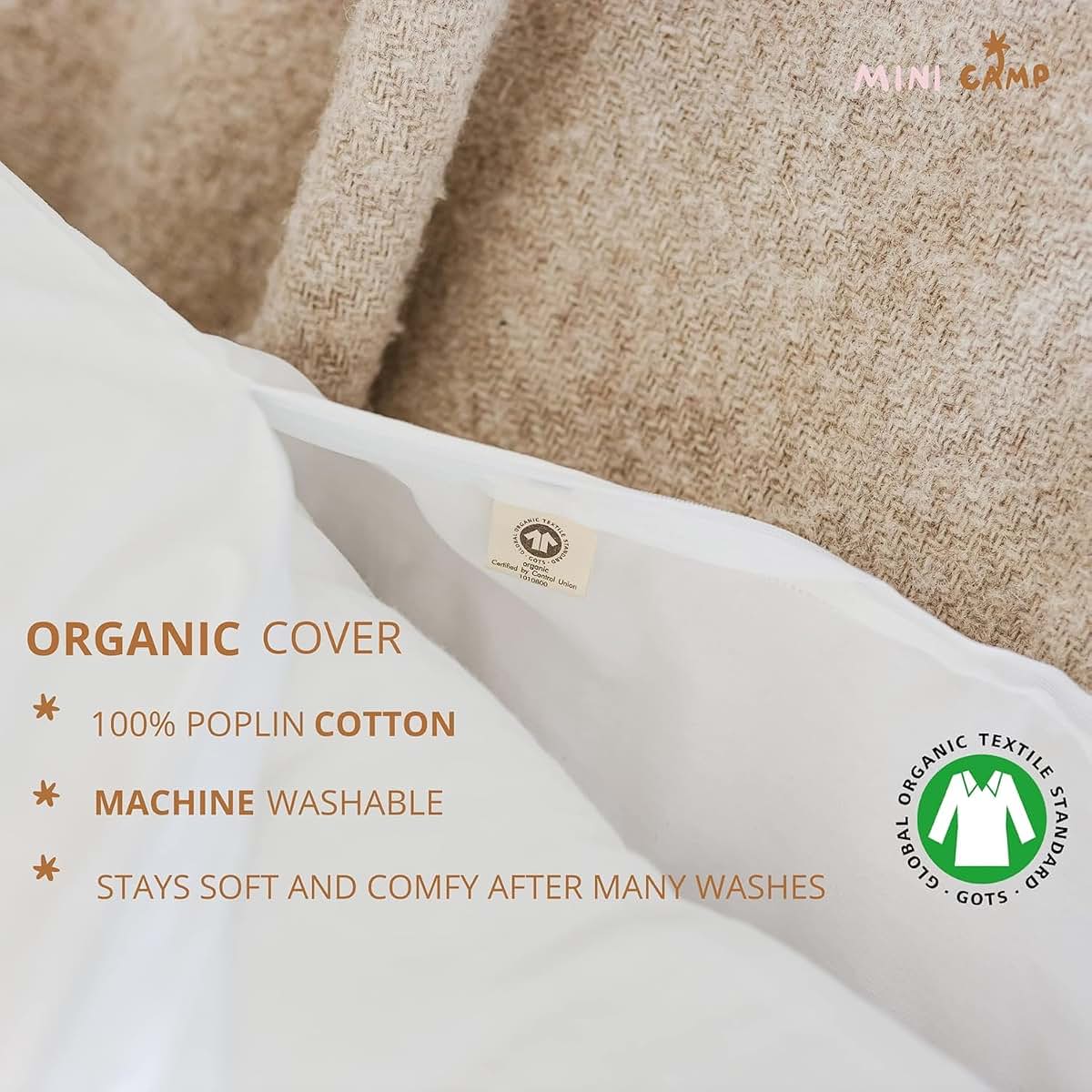 Minicamp Organic Cotton U-Shaped Pregnancy Pillow For Full Body Support (photo 4)