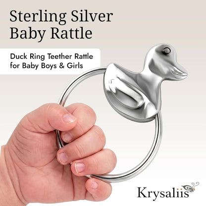 Krysaliis Duck 925 Sterling Silver Teether Rattle Ring (photo 2)