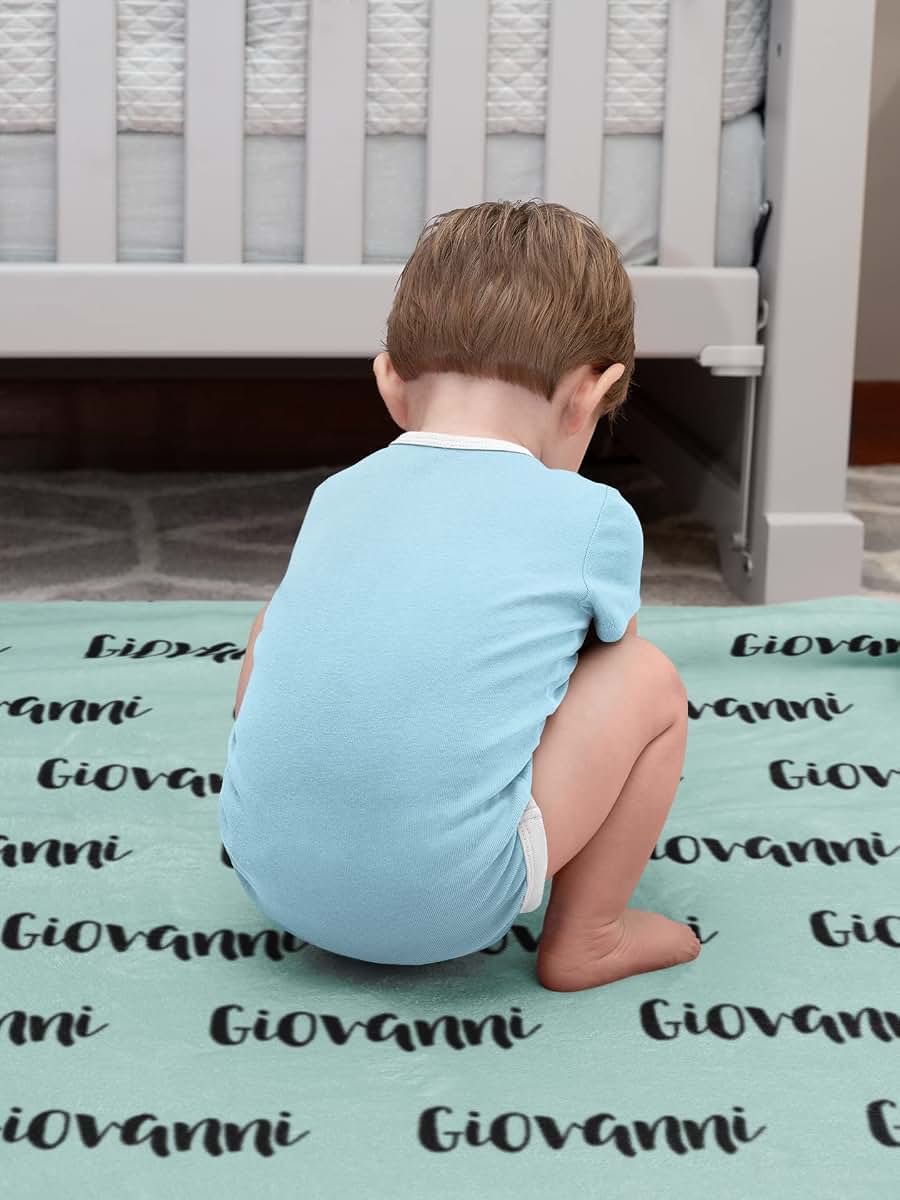 Loving Families Personalized Name Blanket for Baby, Kids and Adults. Customized Monthly Baby Boys. Gift Custom Blanket (photo 3)