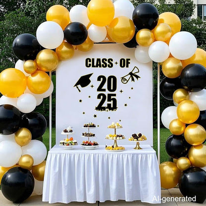 LANKBACK Class of 2025 Graduation Decal Proud of You Backdrop Sign Black