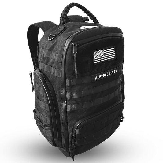 Alpha Six Baby Diaper Changing Backpack | Diaper Bag for Dads w/Changing Pad, Discrete Concealed Pocket for Personal