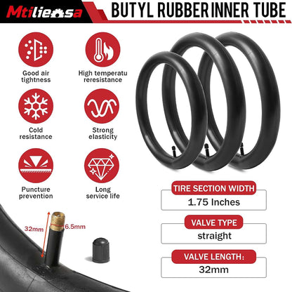 Replacement Inner Tubes for Jogging Stroller 16x1.75 and 12x1.75 Butyl Rubber