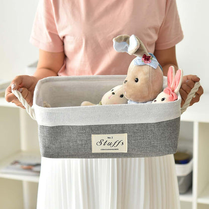 INough Collapsible Rectangular Storage Bin With Rope Handles