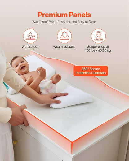 BabyOneStop Changing Table Dresser with 3 Drawers for Nursery Storage