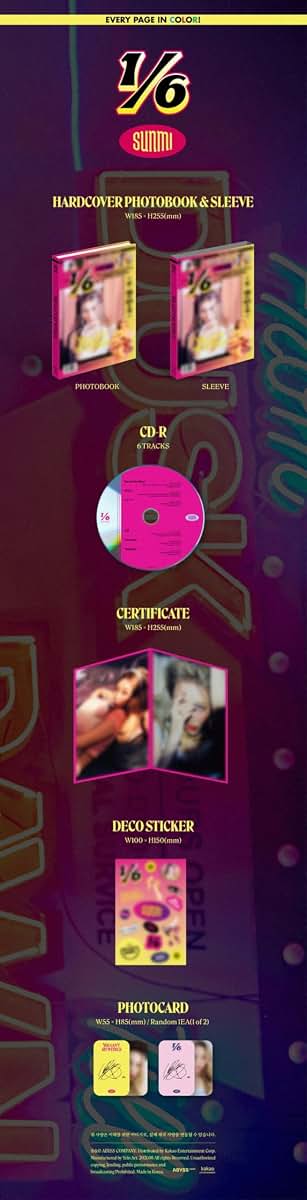 Sunmi 1/6 3rd Mini Album With Photobook And Photocard