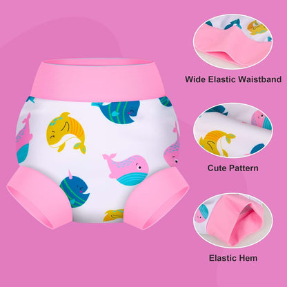 Big Elephant Baby Swim Diapers 3-Pack Reusable Waterproof Swim Pants for Boys and Girls