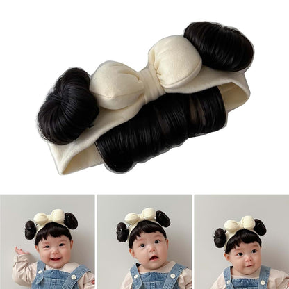NuanZHIY Baby Wig Bangs Headband Fashionable Bun Wig (photo 2)