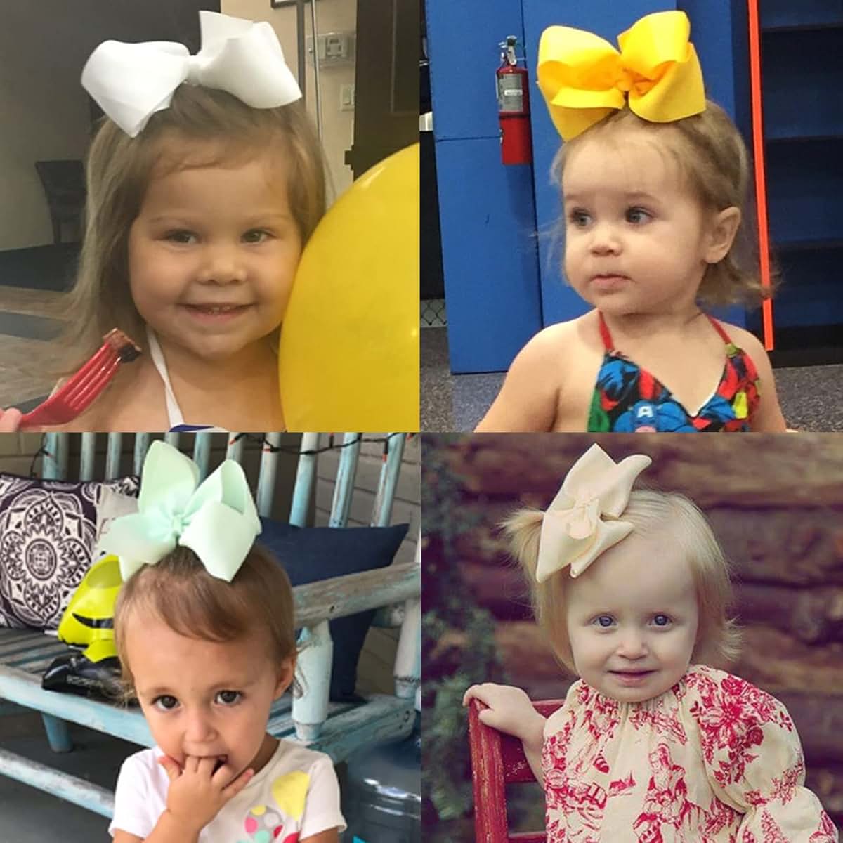 BabyOneStop 50pcs 6-Inch Grosgrain Hair Bows with Alligator Clips for Girls and Toddlers