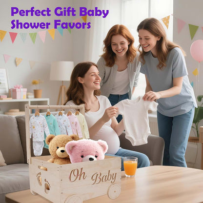 HMAZAE Wooden Baby Closet Gift for Newborns