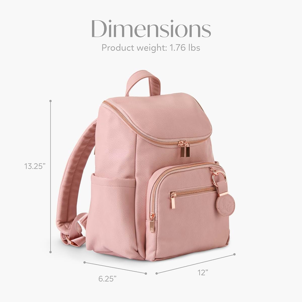 Hannah&Sophia Hannah & Sophia Ready to Roam Diaper Backpack, 3-Piece, AirTag, Rose Pink (photo 3)