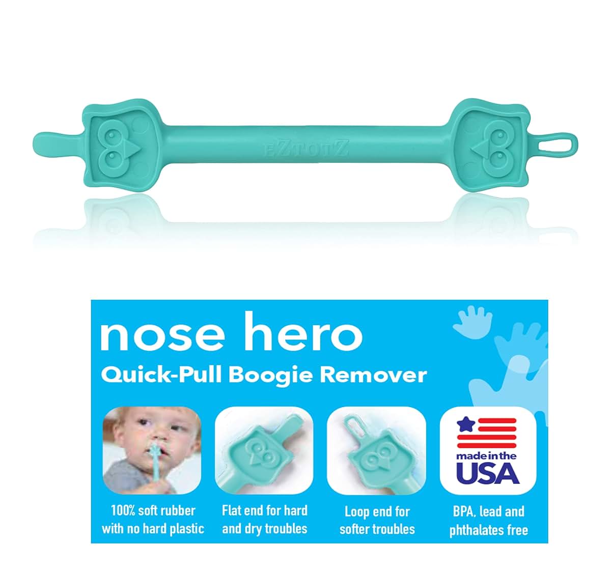 Eztotz Nose Hero Baby Nose and Ear Cleaner Tool with Flexible Rubber Tips