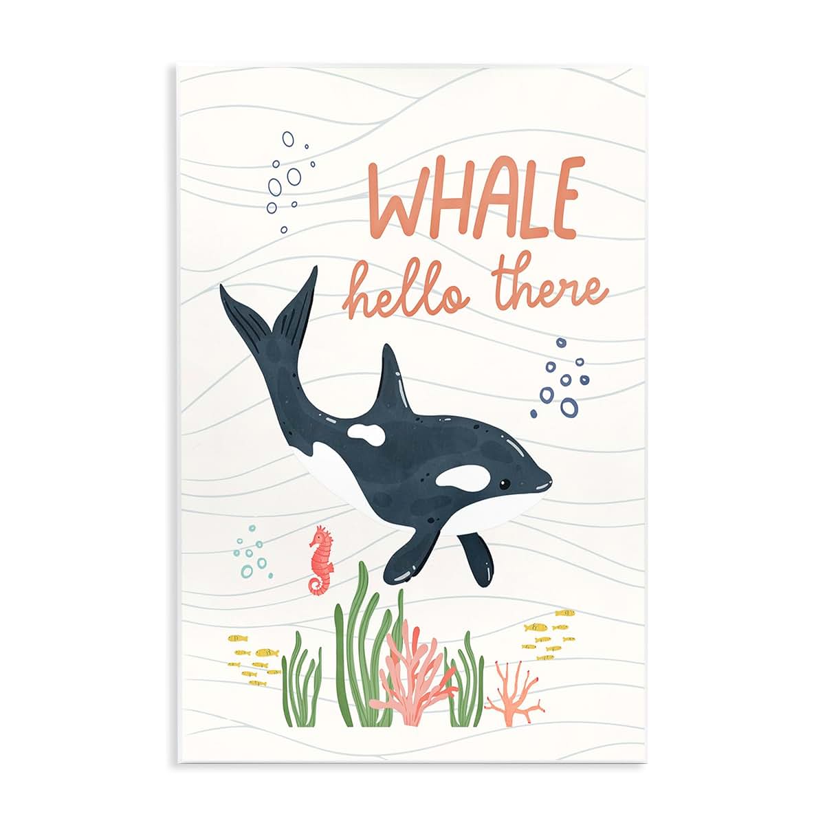 Stupell Industries Whale Hello There Orca Wall Plaque, 13 x 19 Inch