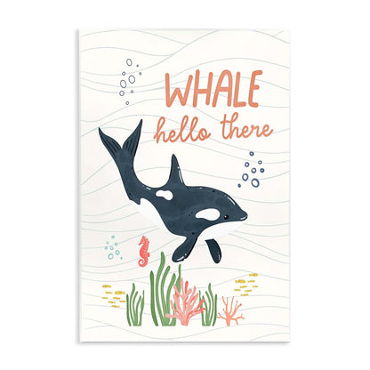 Stupell Industries Whale Hello There Orca Wall Plaque, 13 x 19 Inch