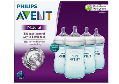 Philips AVENT Natural Bottle, Teal, 9 Ounce, 4 Count (photo 2)
