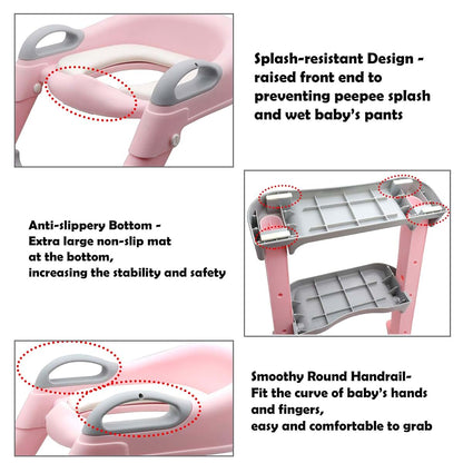 XKMT Classic Potty Training Toilet Ladder Seat In Pink (photo 4)