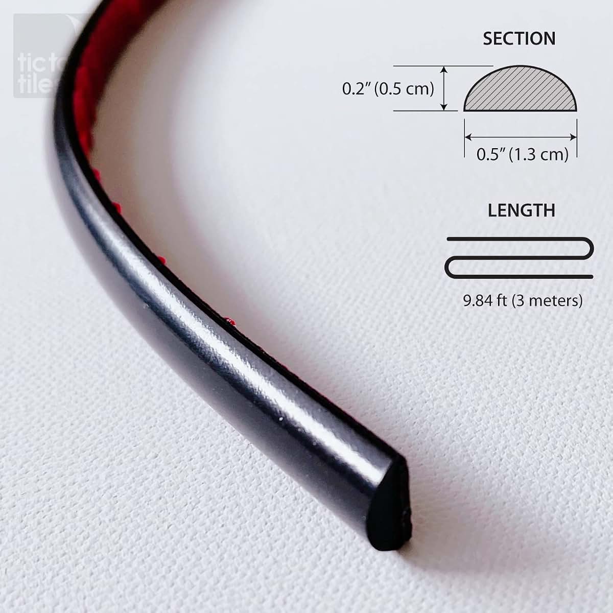 Tic Tac Tiles 9.84 Ft Peel and Stick Trim for Backsplash Tile Edge Self-Adhesive Flexible Liner for Corner Decor in