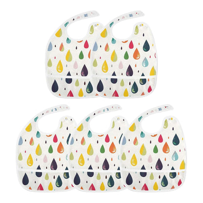 Yoogain Colorful Flat Raindrops Bibs for Drooling Drooling and Teething Absorbent 2 Pack Baby Bibs and Burp Bibs for (photo 3)