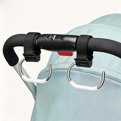 BabyOneStop Stroller Hooks for Bags 2 Pack - Universal Heavy Duty Clips with Silicone Surface