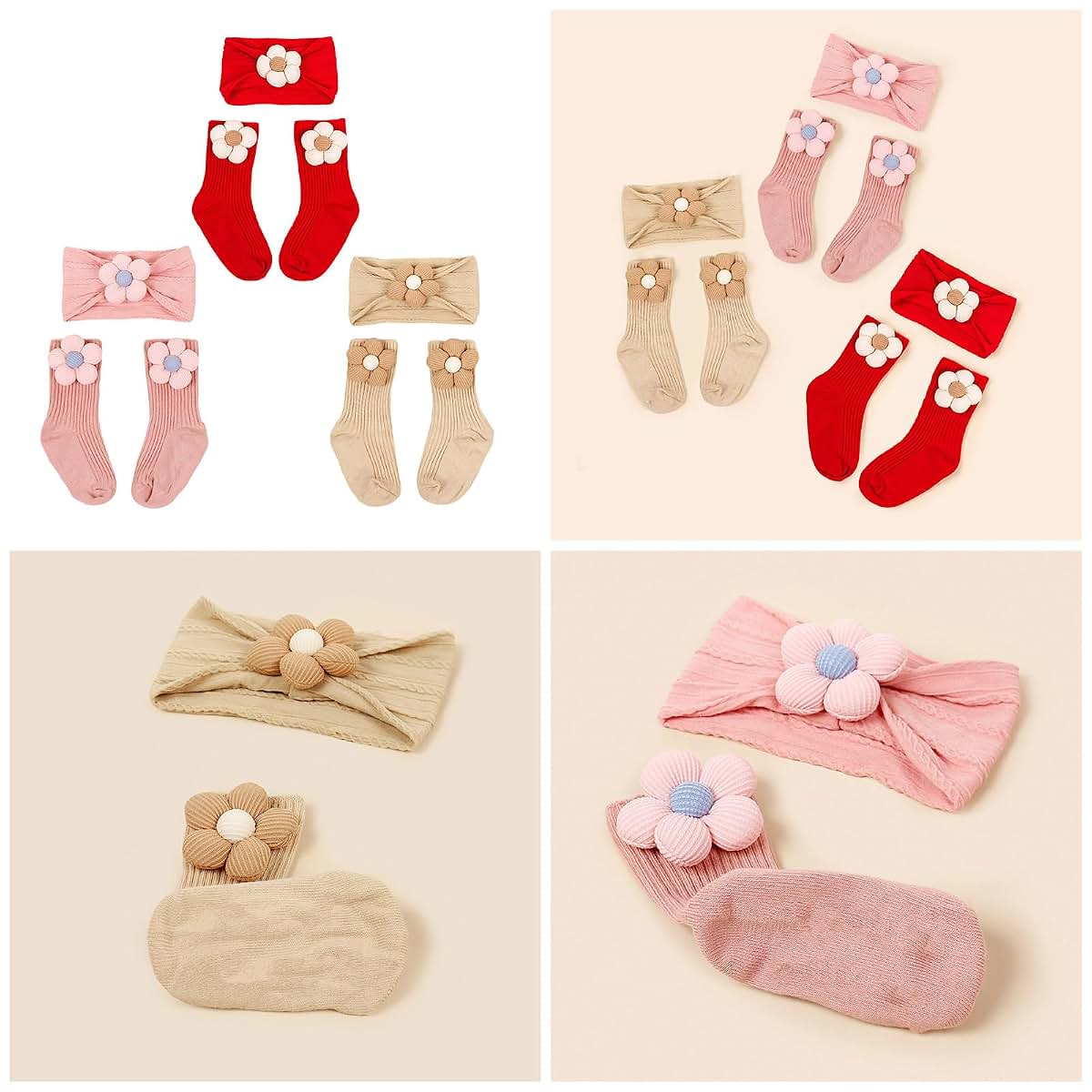 Zkbszn Baby Floral Headband And Knitting Socks Set (photo 2)
