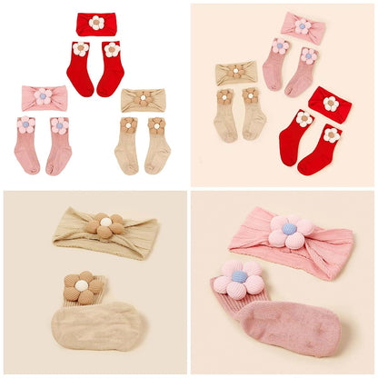 Zkbszn Baby Floral Headband And Knitting Socks Set (photo 2)