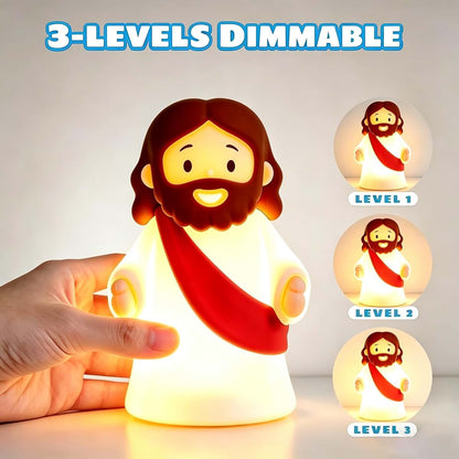 Silicone Jesus Night Light: Dimmer, Rechargeable Decor Lamp