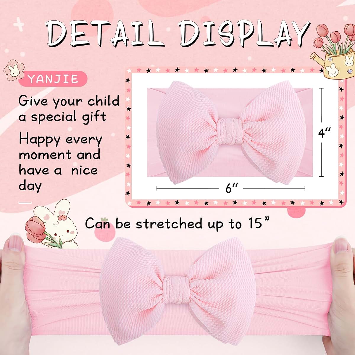 YanJie Baby Bow Headbands Set of 14 One Size Fits All
