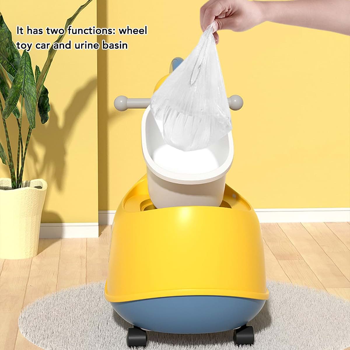 Luocute Wooden Horse Car Shaped Children Toilet, Portable Toddler Potty Training Toilet with Stable Design and Wheeled (photo 2)