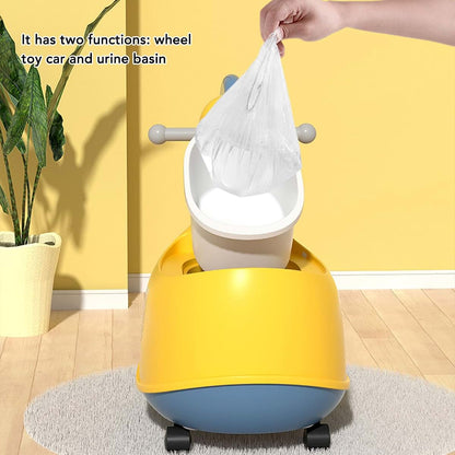 Luocute Wooden Horse Car Shaped Children Toilet, Portable Toddler Potty Training Toilet with Stable Design and Wheeled (photo 2)