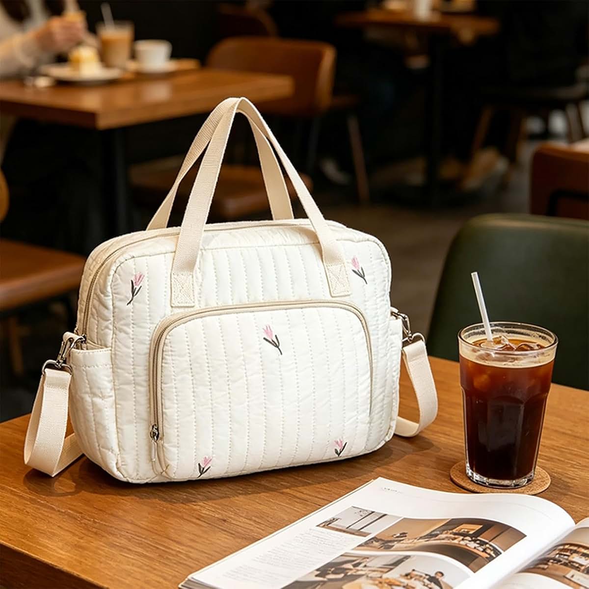 Baby Diaper Bag Tote for Mom Multifunction Embroidery Hospital Travel Bag