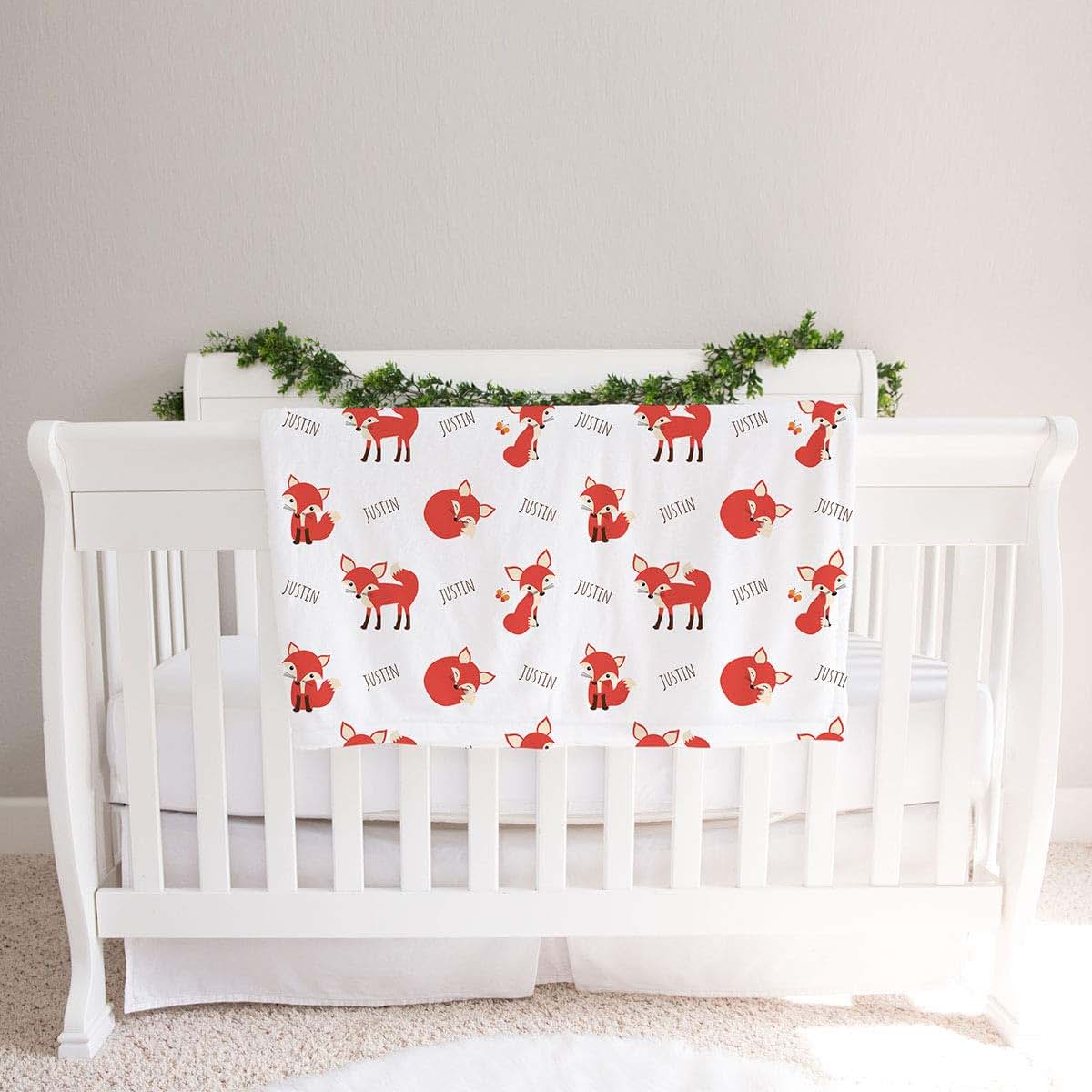 Lovable Gift Co Personalized Fox Fleece Baby Blanket (photo 2)