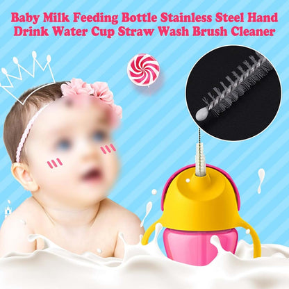 Bottle Brush Set for Milk Bottles and Feeding Accessories | Stainless Steel Cleaner
