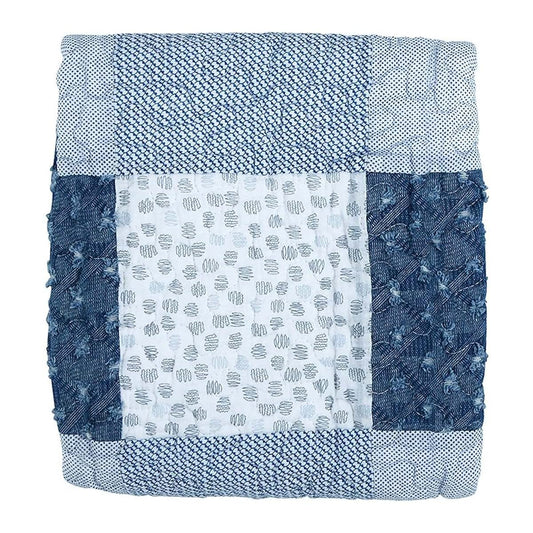 Stephan Baby Pieced Crib Quilt in Denim Dot Print