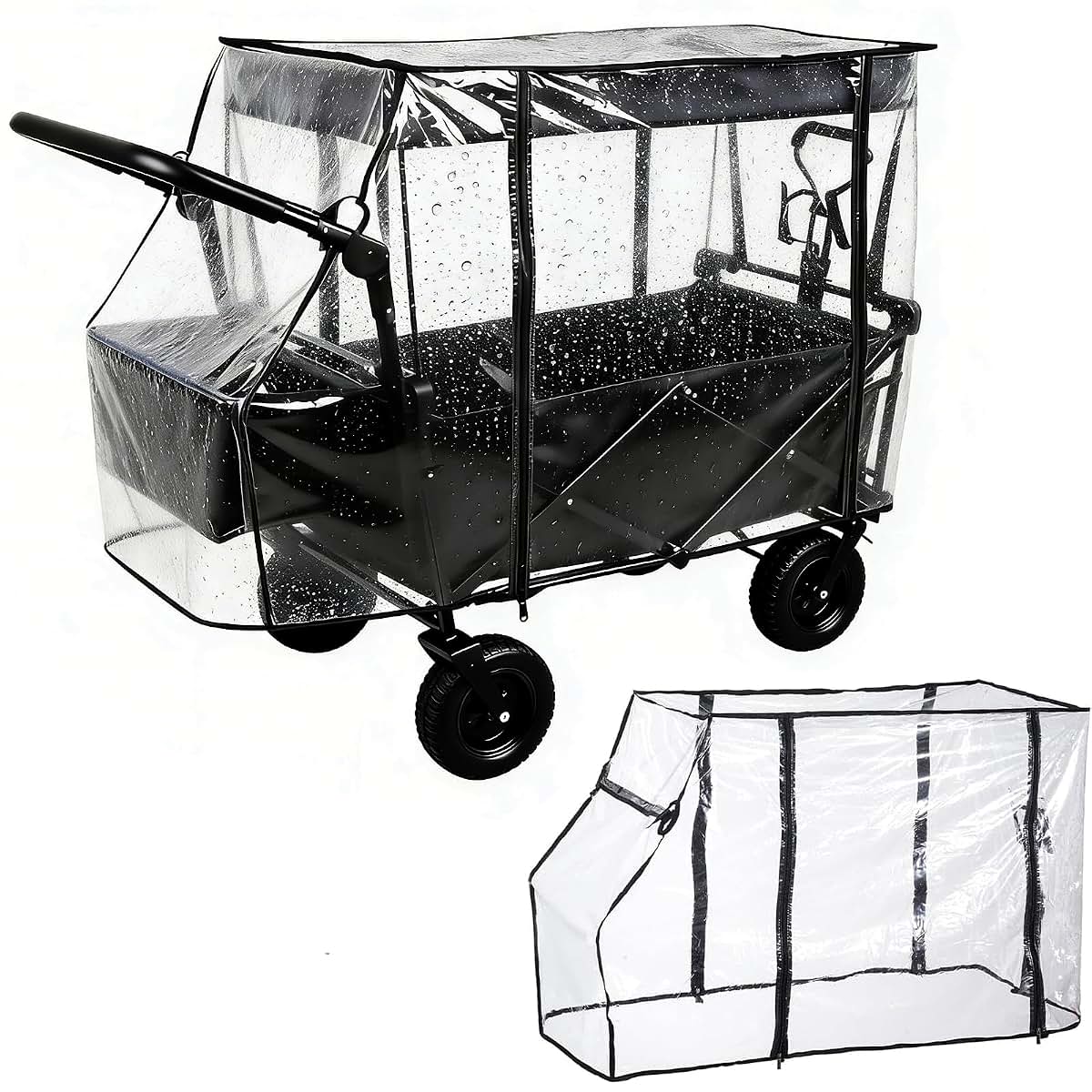 Winmist Glimpse Rain Cover for Folding Wagons with Transparent Panels