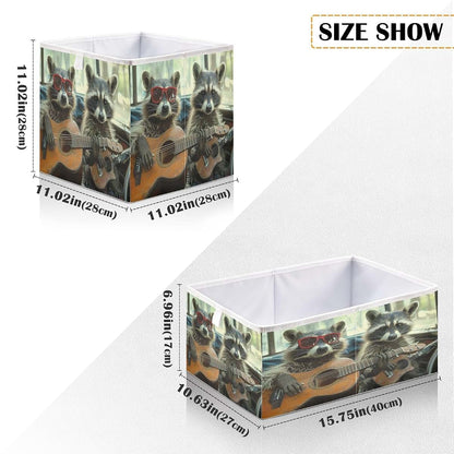 YETTASBIN Funny Raccoon Cube Storage Bin, Large Foldable Organizer for Nursery and Closet