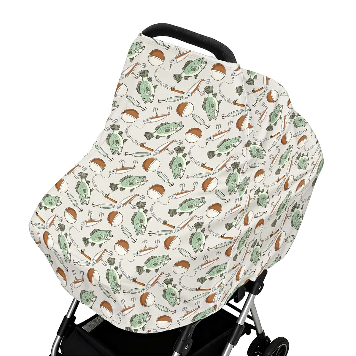 Cstdyfrv Vintage Fishing Multi-Use Baby Car Seat Cover