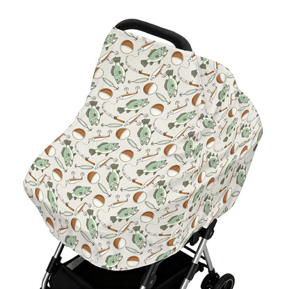Cstdyfrv Vintage Fishing Multi-Use Baby Car Seat Cover