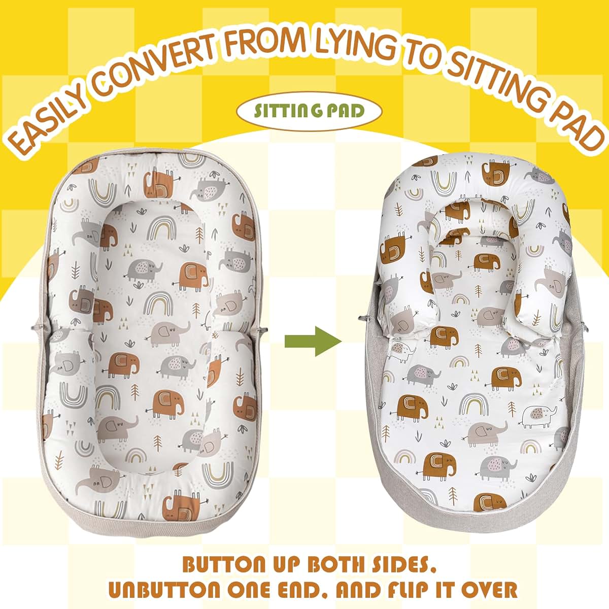 ASCENREST Tummy Time Mat 2-in-1 Convertible Backpack