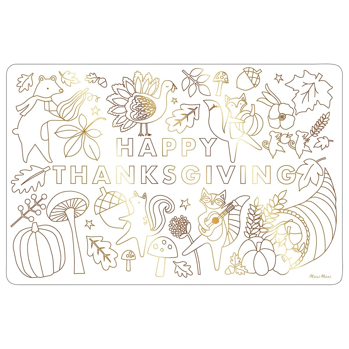 Meri Meri Thanksgiving Coloring Placemats (Pack of 8)