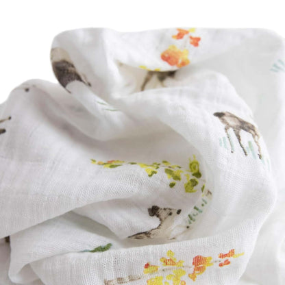Little Unicorn Cotton Muslin Swaddle Baby Blanket, Oh Deer