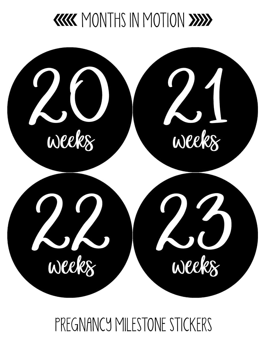Months In Motion Pregnancy Weekly Belly Growth Stickers - 36 Piece Set (photo 4)