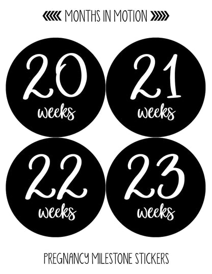Months In Motion Pregnancy Weekly Belly Growth Stickers - 36 Piece Set (photo 4)
