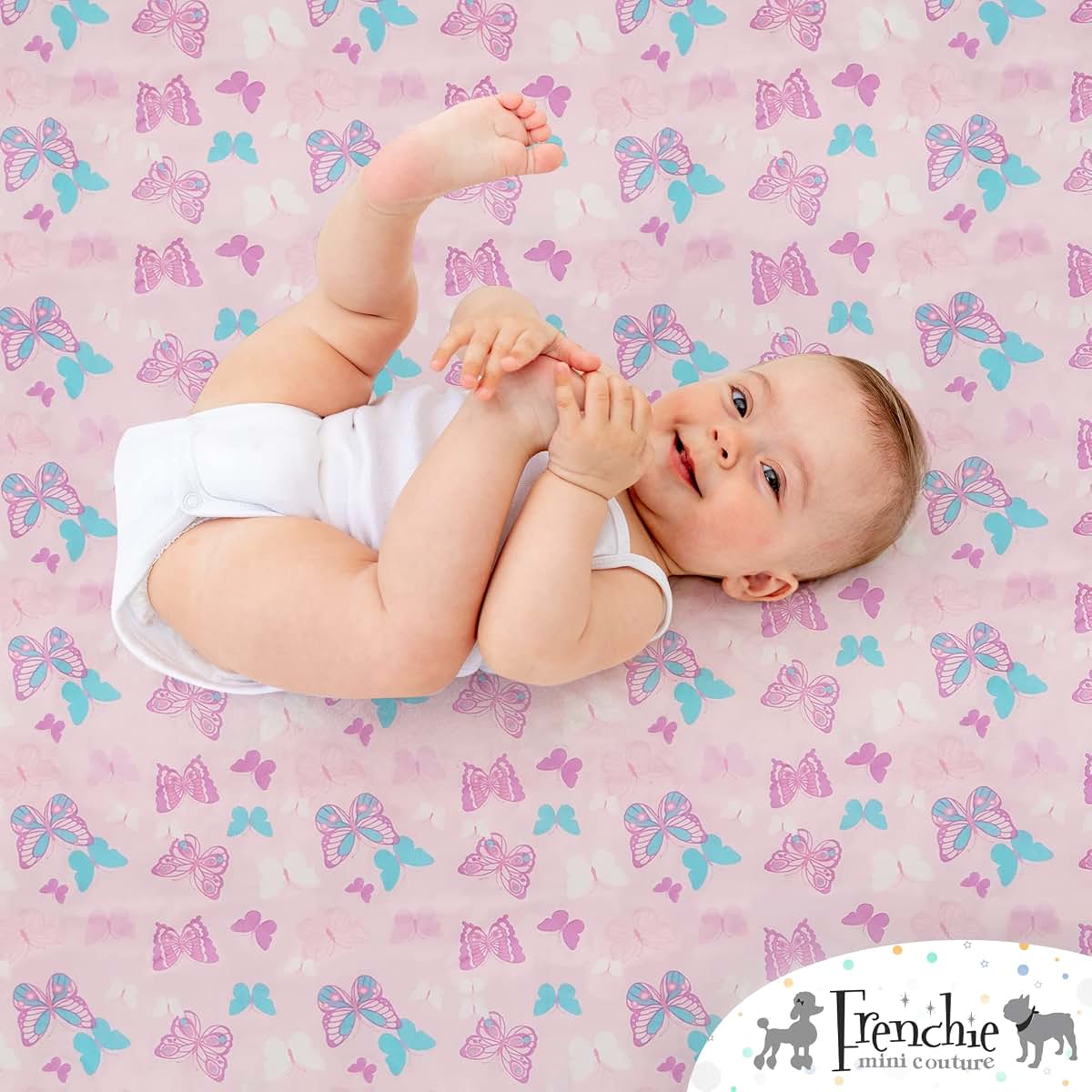 Frenchie Mini Couture, Fitted Pack n Play Sheets, 2 Pack, 100% Woven Cotton, Pack and Play Mattress Sheets, Fits Most