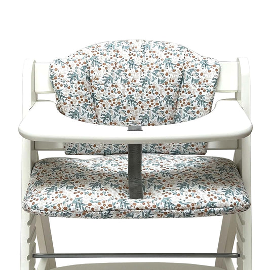 Blausberg Baby Seat Cushion Set Washable for Alpha Hauck Accessories for Highchair - Flower Meadow Blue, Standard