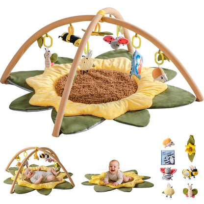 Robotime Baby Play Gym with 7 Sensory Toys for Infants