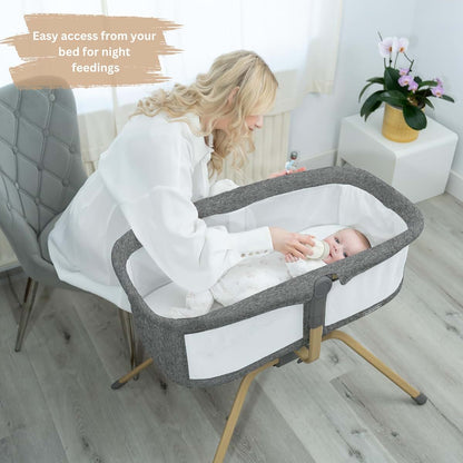 BaeBae Goods Baby Bassinet with Rocking and Gliding, Dark Grey (photo 3)