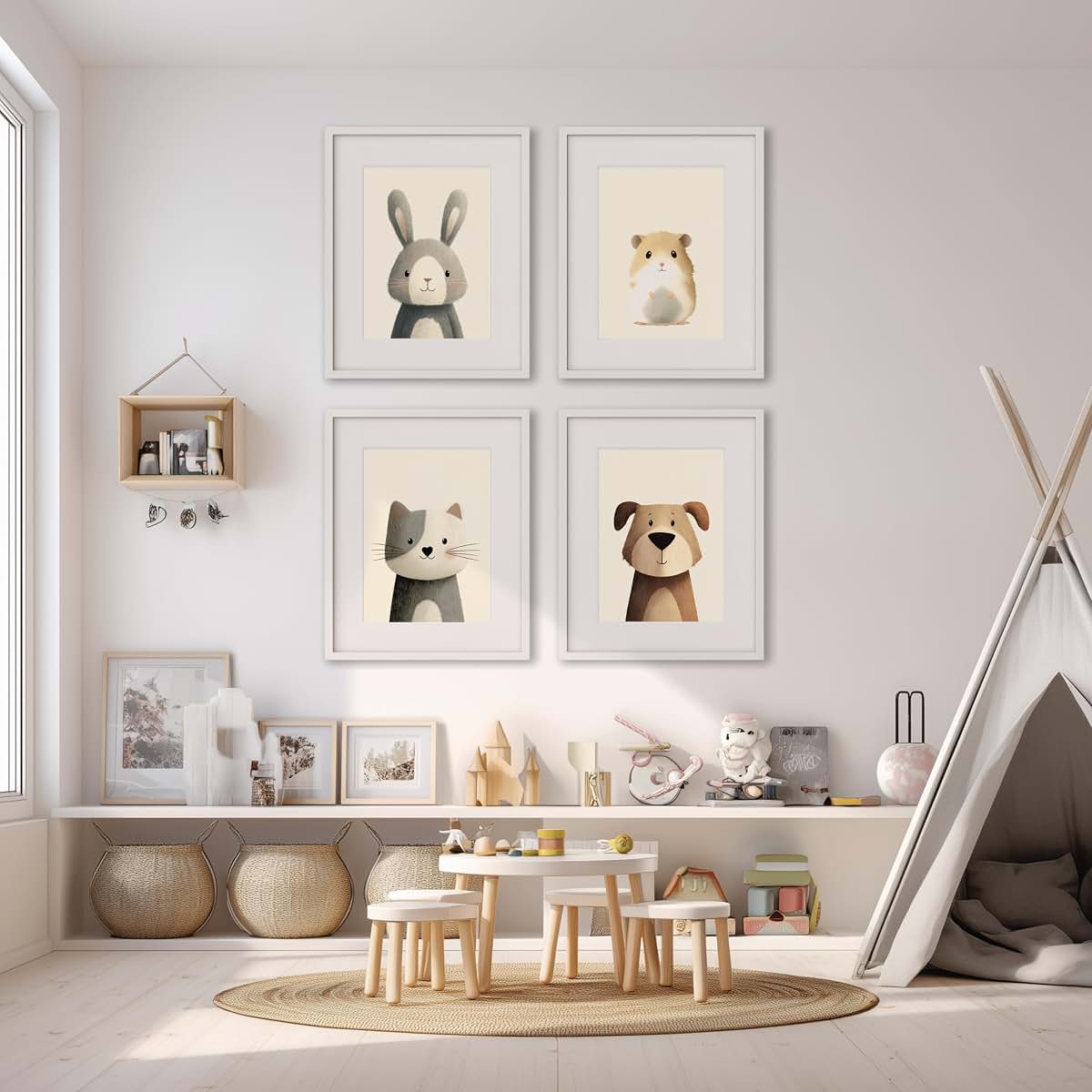 PACKLIST Set of 4 Nursery Wall Decor Pet Posters - 8 x 12 Unframed (photo 2)