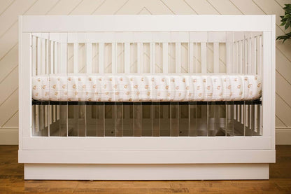 Lulujo Muslin Crib Sheets, Fitted, 28x52 Inches, Rainbow, 2-Pack